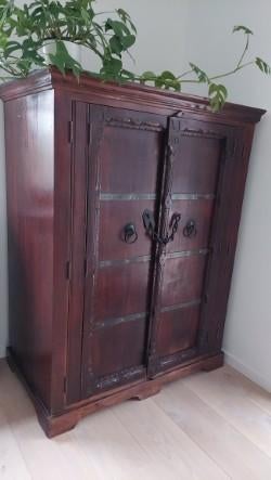 cabinet colonial unique, Maison & Meubles, Teck, Koloniaal, 100 à 150 cm, Utilisé