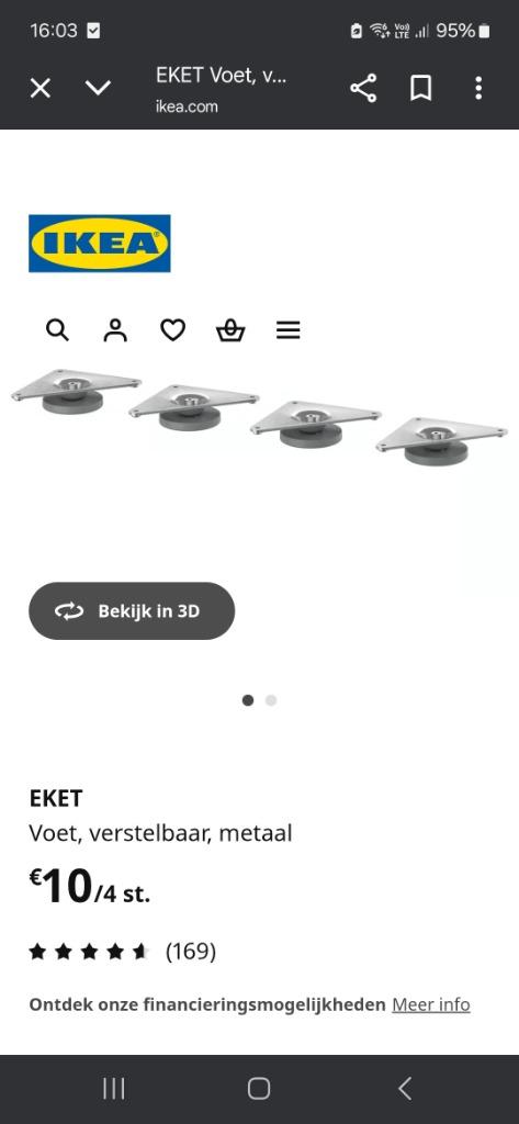 Poten kast eket ikea, Huis en Inrichting, Kasten | Wandmeubels, Ophalen, Nieuw