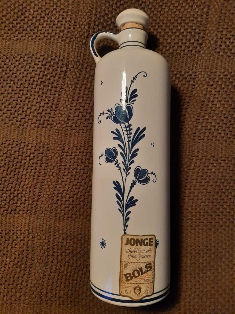Bouteille d'alcool de genièvre BOLS - Faïence Delft Blue, Enlèvement ou Envoi