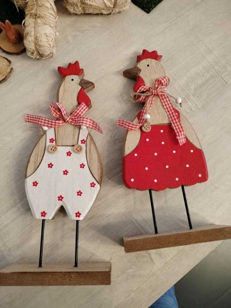Coq poule Pâques TB état en bois 15cm, Divers, Pâques, Comme neuf, Enlèvement ou Envoi