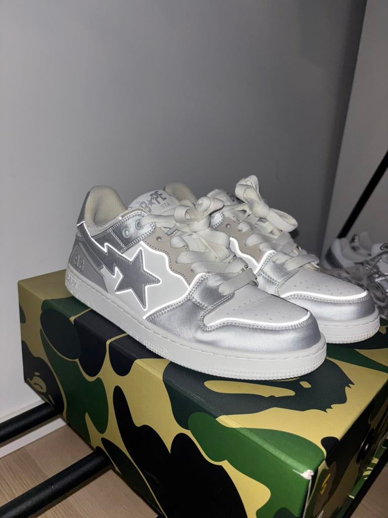 A Bathing Ape (BAPE) Chaussures Argent Blanc, Vêtements | Hommes, Chaussures, Comme neuf, Enlèvement ou Envoi