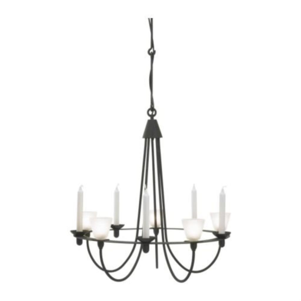 Hanglamp - Kroonluchter in zwart metaal en glas - Led en kaa, Ophalen, Gebruikt, Glas, 75 cm of meer