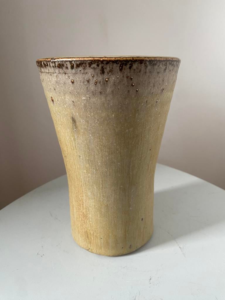Vase brutaliste vintage grès Mobach, Enlèvement ou Envoi