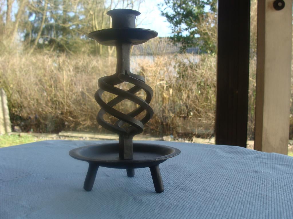 ancien chandelier fer forgé noir, vintage, Antiquités & Art, Enlèvement ou Envoi