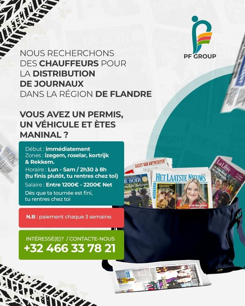 Chauffeurs voor de distributie van kranten, Vacatures, Vacatures | Zakelijke dienstverlening, Variabele uren, Starter, Overige vormen