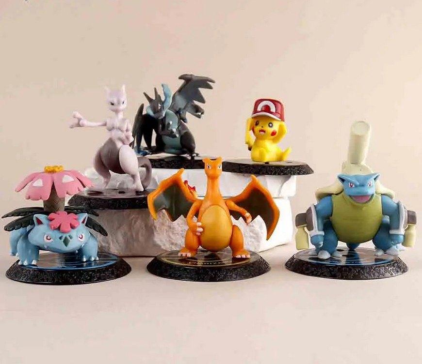 Pokemon - 6 figuren met bases (Manga - Anime), Ophalen of Verzenden, Nieuw