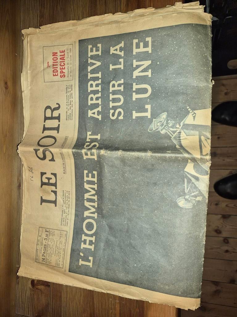 Journal le soir l’homme est arriver sur la lune, Livres, Enlèvement, Journal