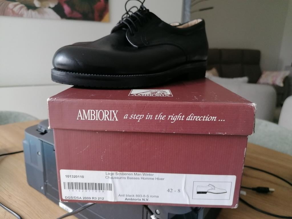 Chaussures New Ambiorix en cuir noir pour homme taille 42, Enlèvement ou Envoi, Neuf
