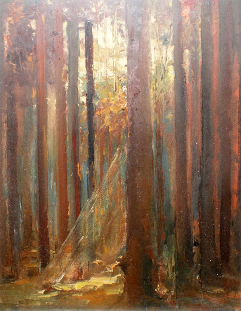 Rayon de lumière dans les arbres, Brugge (56 x 66 cm), Antiek en Kunst, Ophalen of Verzenden