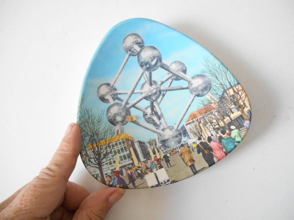 Souvenir Expo 1958 - Schaaltje 'Atomium by day', Ophalen of Verzenden