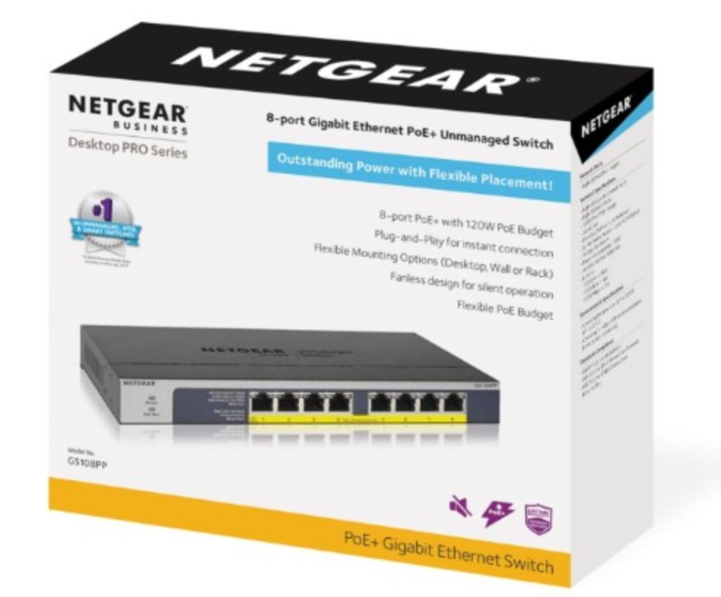 netgear 8 ports PoE switch, Ophalen of Verzenden, Nieuw