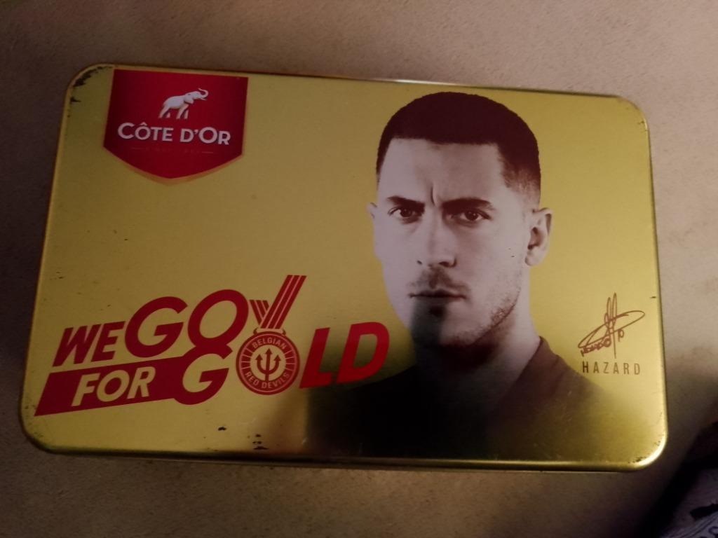 Blikken doos côte D'or voetbal hazard, Verzamelen, Ophalen of Verzenden