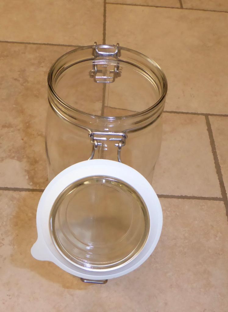 Bocal de rangement en verre avec fermoir/ 30 cm, Maison & Meubles, Enlèvement, Comme neuf