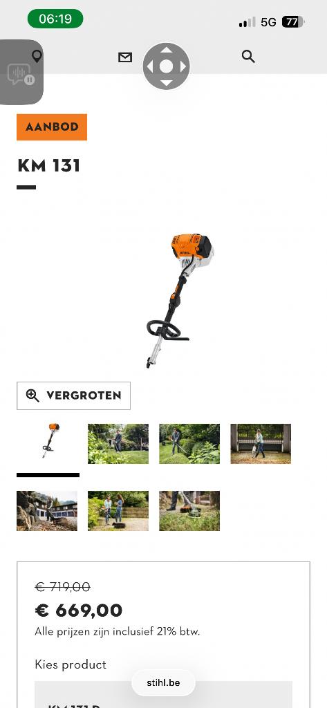 Système combiné Stihl type KM 131 R, Enlèvement, Utilisé, Essence, Stihl