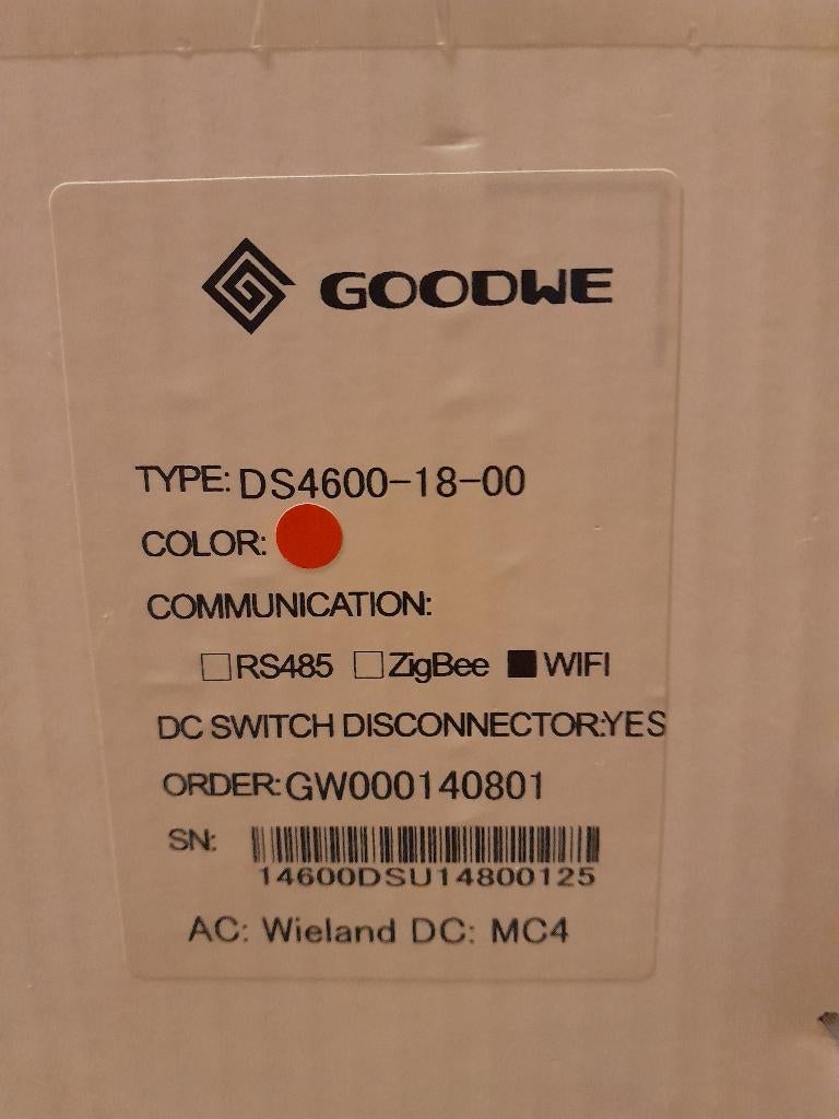 Omvormer GoodWe GW4600-DS, Enlèvement, Utilisé, Autres types, 200 watts-crêtes ou plus