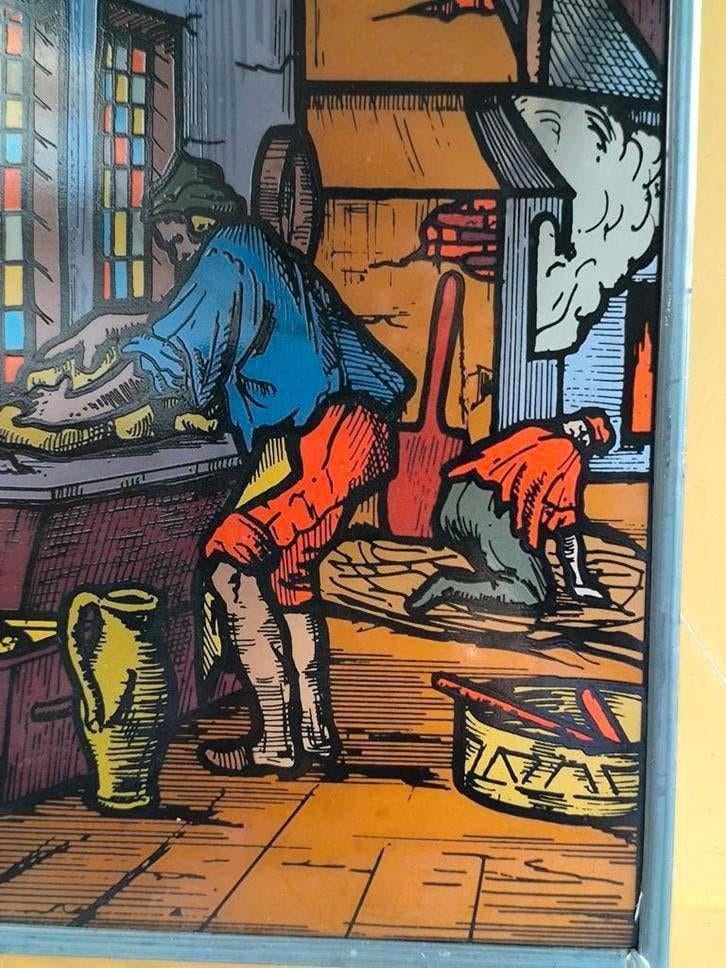 Gebrandschilderd glas-in-lood-paneel, Antiek en Kunst, Ophalen of Verzenden