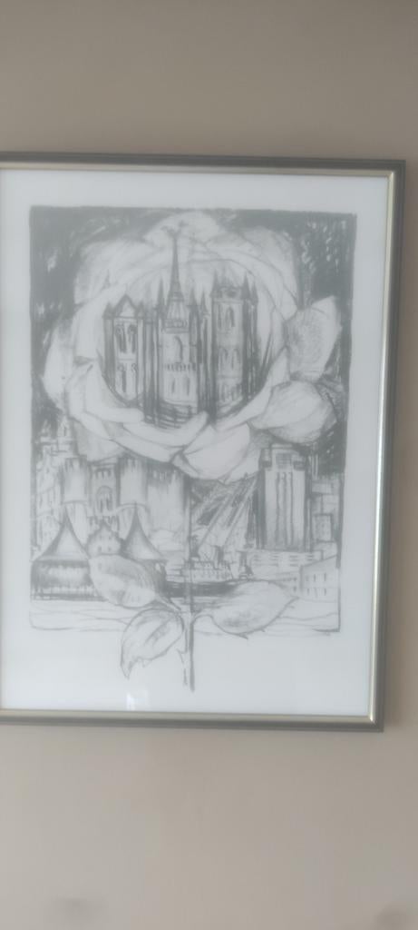 Reproductie Gent, Antiek en Kunst, Kunst | Tekeningen en Fotografie, Ophalen