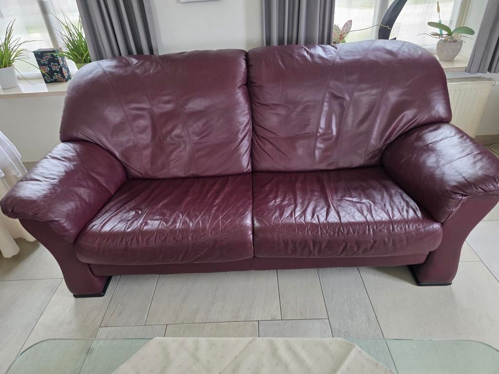 2 zits leder, Huis en Inrichting, Ophalen