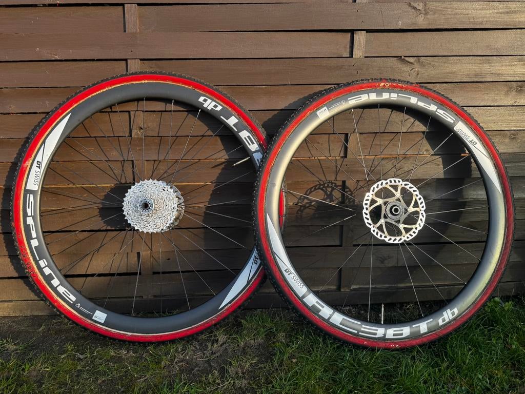 Dt Swiss Spline RC38T carbon cyclocross wielset, Fietsen en Brommers, Fietsonderdelen, Ophalen of Verzenden, Zo goed als nieuw