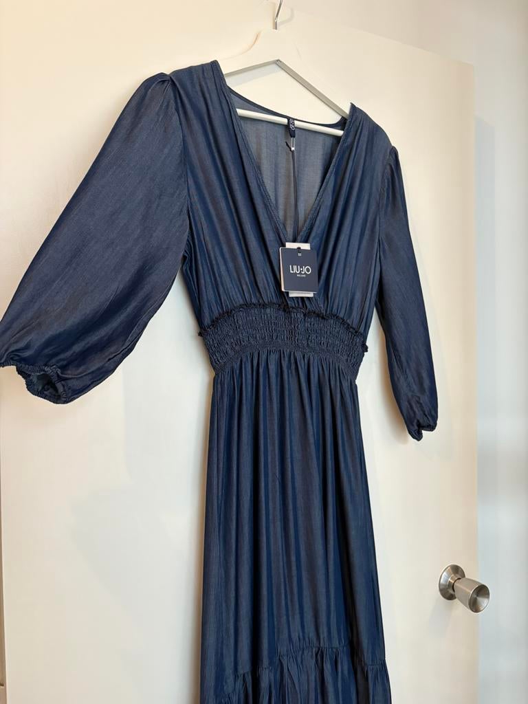 Liu jo milano abito lungo smok den blue move jurk robe, Kleding | Dames, Jurken, Blauw, Liu Jo, Maat 42/44 (L), Nieuw