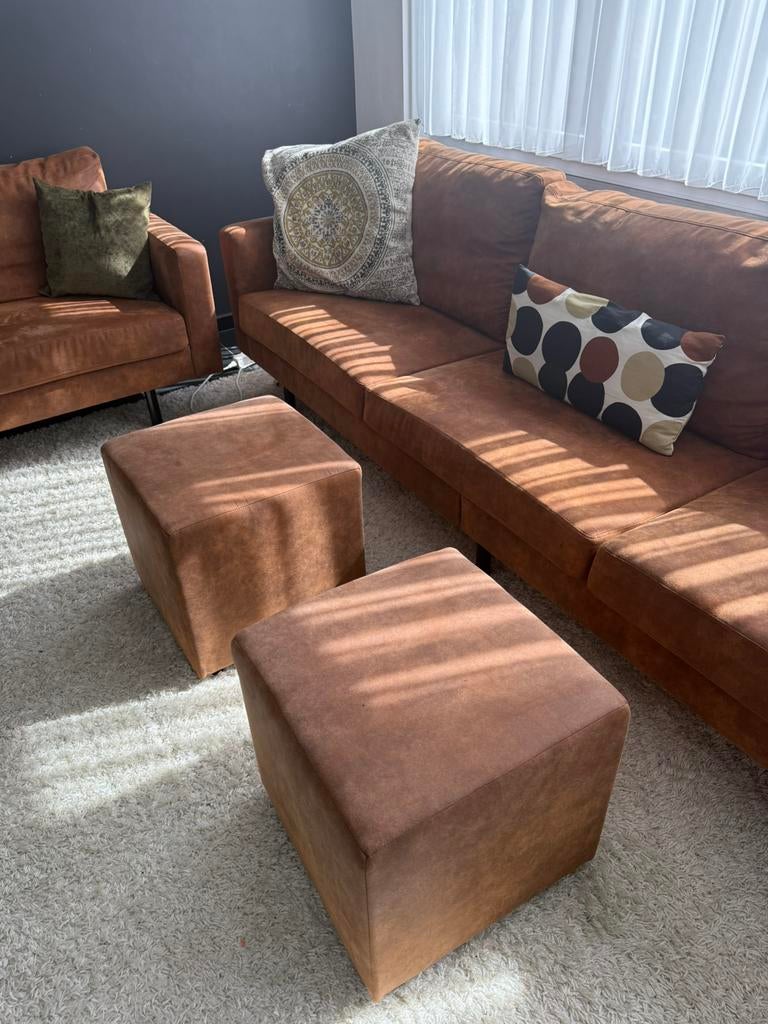Canapé 3 places cognac, Enlèvement, Comme neuf