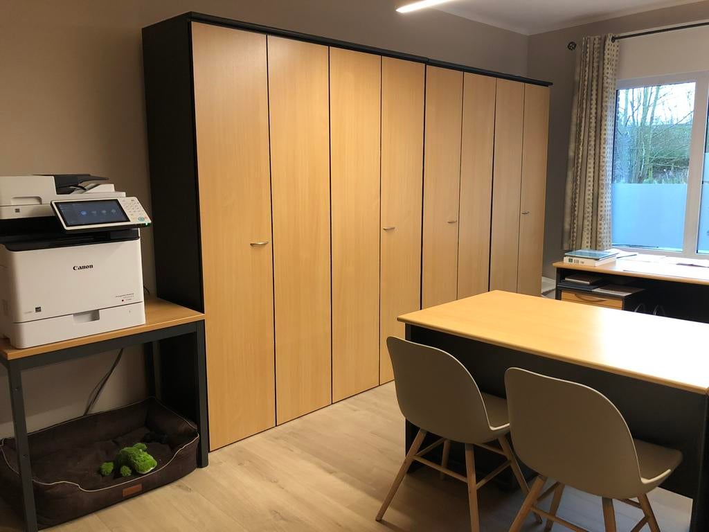 Grote archiefkasten / kantoorkasten – accordeondeuren – 2st, Huis en Inrichting, Bureaus, Ophalen, Opbergruimte, Zwart, Hout