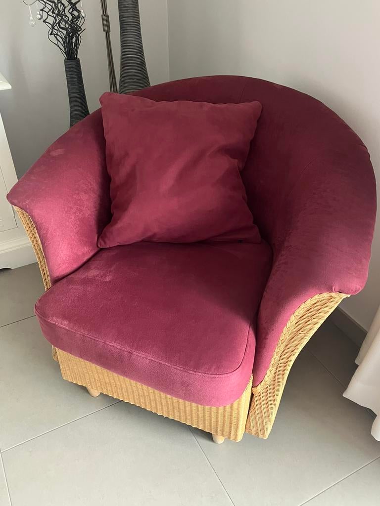 Fauteuil rotan, Huis en Inrichting, Ophalen, Gebruikt, Eenpersoons, Stof