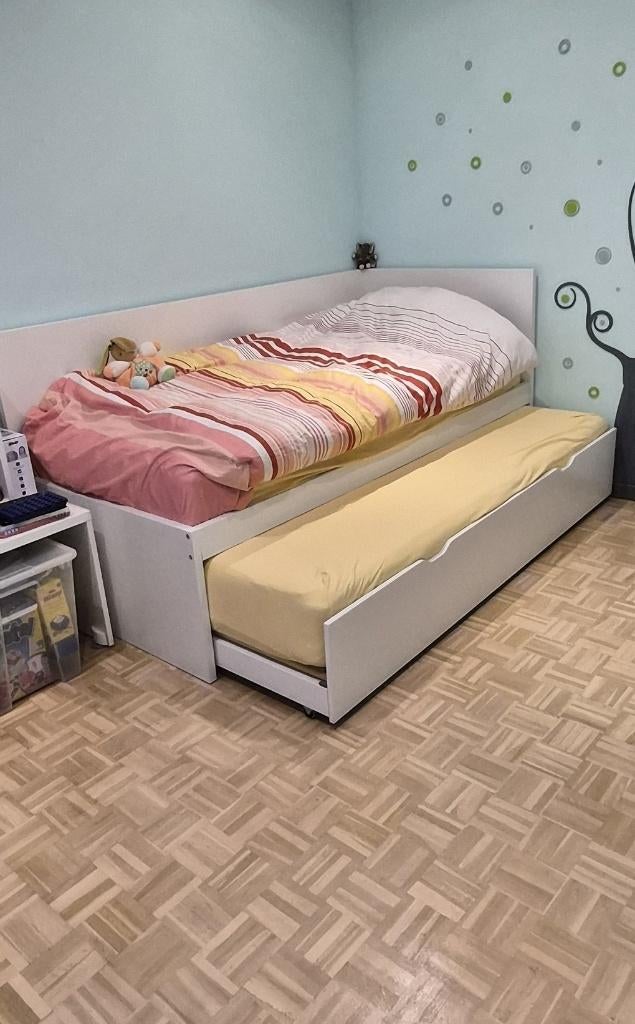 Structure de lit avec tiroir pour 2ème, 90 cm, Comme neuf, Enlèvement, 200 cm