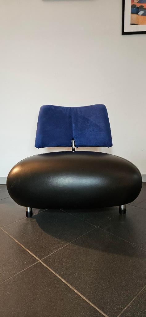 LEOLUX Pallone Fauteuils 2 stuks, Huis en Inrichting, Stoelen, Zo goed als nieuw, Twee, Leer, Metaal, Stof, Blauw, Ophalen