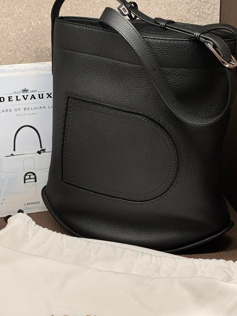 Delvaux lederen tas, Handtassen en Accessoires, Tassen | Damestassen, Ophalen, Zo goed als nieuw, Zwart
