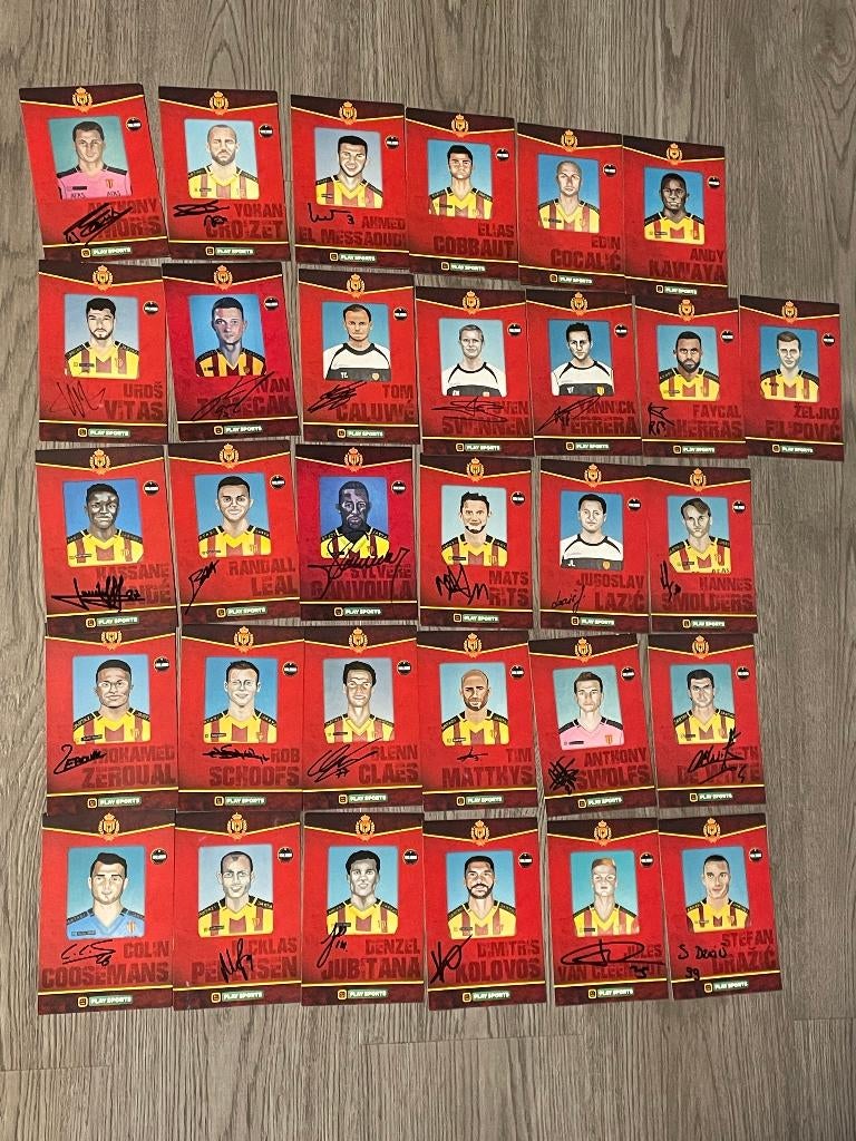 Gesigneerde voetbalkaarten kv mechelen 2017, Verzamelen, Ophalen of Verzenden