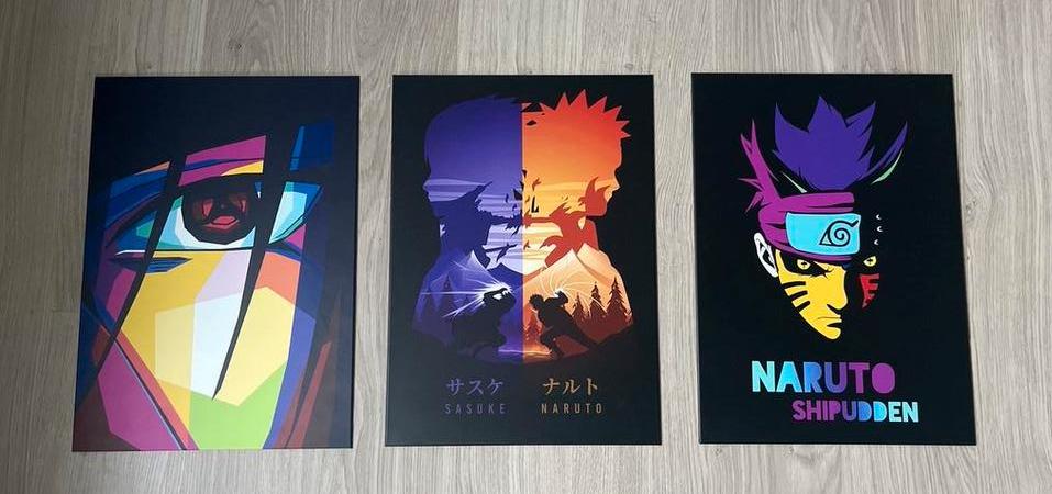 3 Displates Naruto très bon état 70€ au lieu de 150€, Minder dan 50 cm, Metaal of Aluminium, Ophalen of Verzenden, Zo goed als nieuw