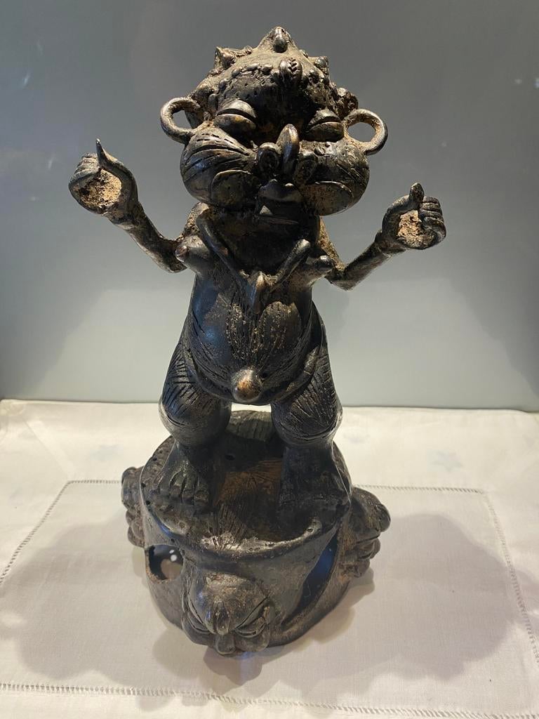 Maternité en bronze - Art Tikar du Cameroun, Antiquités & Art, Enlèvement, Bronze