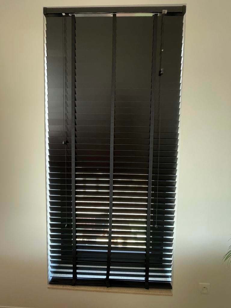 Fenstr jaloezie hout 50 mm zwart - 100x220 cm, Huis en Inrichting, Ophalen, Zo goed als nieuw, Zwart