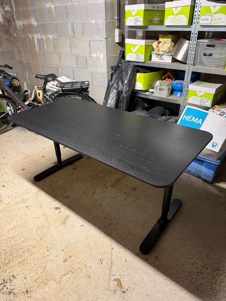 Ikea Bekant 160x80cm Zwart, Maison & Meubles, Bureaux, Enlèvement, Réglable en hauteur, Comme neuf, Bureau