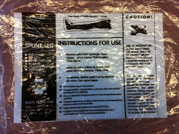 Pneumatische beenspalk uit US leger voor Johnstone therapie, Diversen