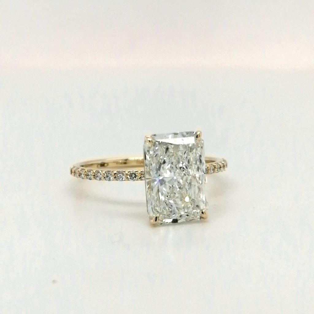 NIEUWE!! Geelgouden ring14 kt met lab-grown hoofddiamant, Handtassen en Accessoires, Ringen, Ophalen, Nieuw