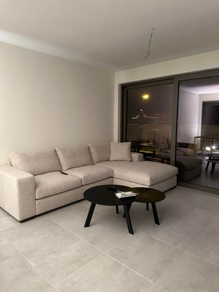 Hoekzetel met chaise longue, Huis en Inrichting, Ophalen, Zo goed als nieuw, Stof