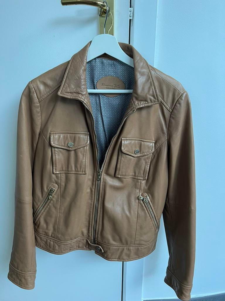 Mooie lederen jas van Massimo Dutti, Ophalen, Zo goed als nieuw, Maat 38/40 (M), Bruin