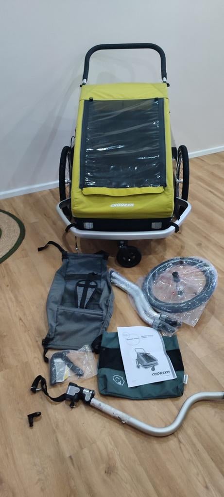 Croozer remorque vélo Kid Lemon green 2 pour 2 enfants, Vélos & Vélomoteurs, Enlèvement ou Envoi, 40 à 60 kg, Pliable, Croozer