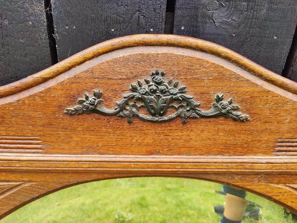 Trumeau de cheminée miroir ovale en chêne, Antiquités & Art, Antiquités | Miroirs, 50 à 100 cm, Moins de 100 cm, Autres formes