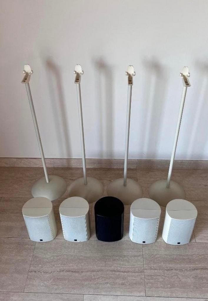 JAMO Omega surround speakers ( 5 ex ) + Subwoofer SW410, Autres marques, Autres lecteurs, Enlèvement, Utilisé