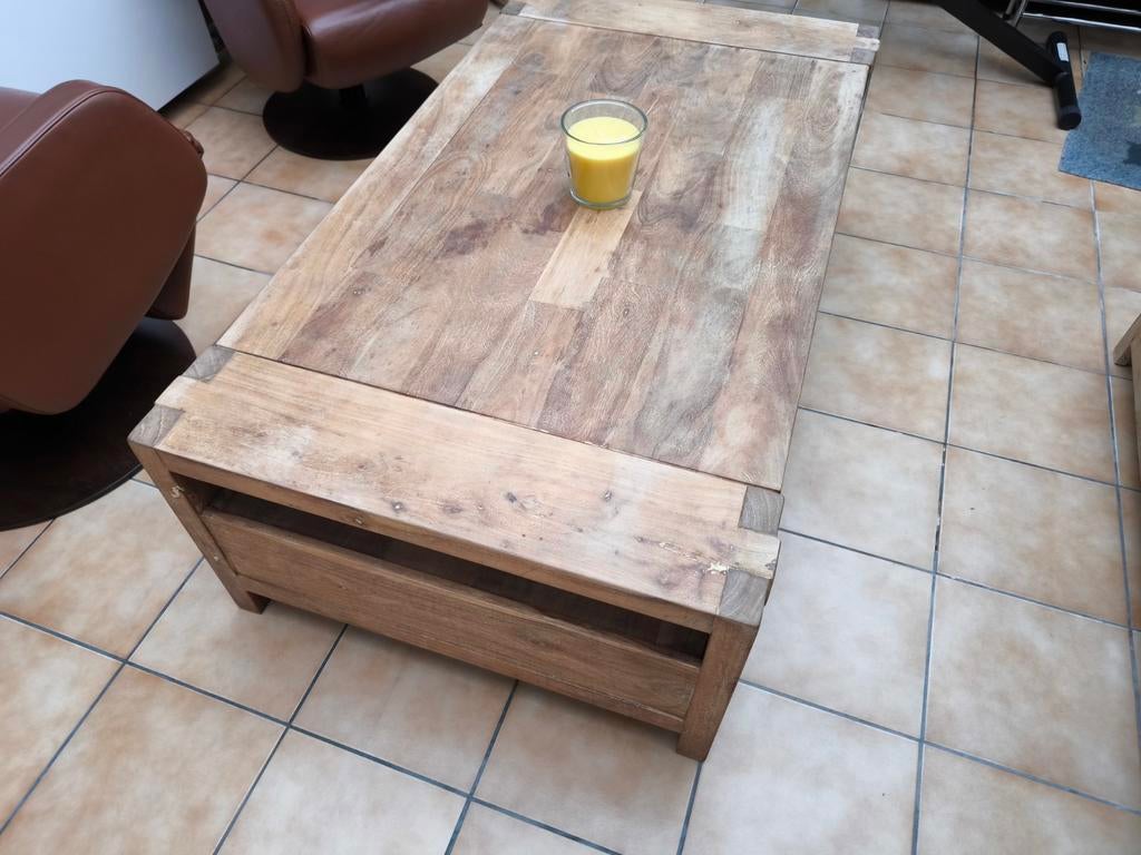 Massive hout eiken tafel 145x80x45. Loodzwaar, Ophalen, Eikenhout