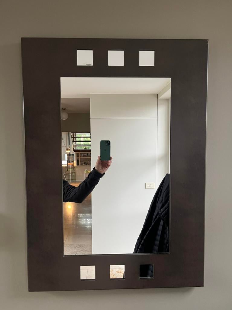 Belgo Chrome spiegel - vinted design, Huis en Inrichting, Woonaccessoires | Spiegels, Ophalen, Gebruikt, Rechthoekig