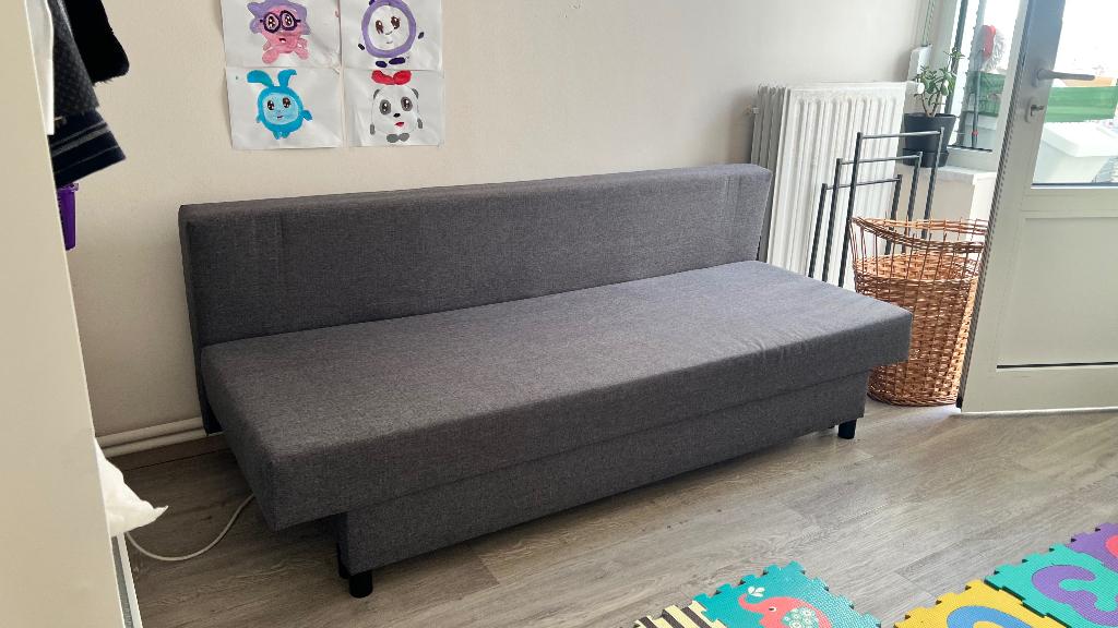 Slaapbank ikea alvdalen, Ophalen, Grijs