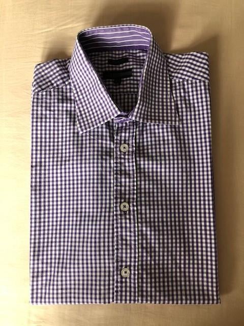 Geruit Overhemd met Korte Mouwen JBC, Paars, Ophalen of Verzenden, Zo goed als nieuw, Halswijdte 41/42 (L)