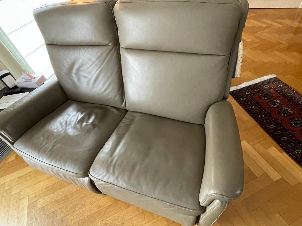 leren relaxzetel 2-zit, Huis en Inrichting, Fauteuils, Ophalen, Gebruikt, Leer, 125 cm of meer