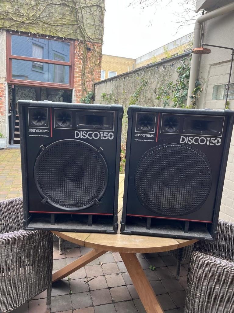 Vintage JB Systems Disco 150, Zo goed als nieuw, 120 watt of meer, Front, Rear of Stereo speakers, Ophalen