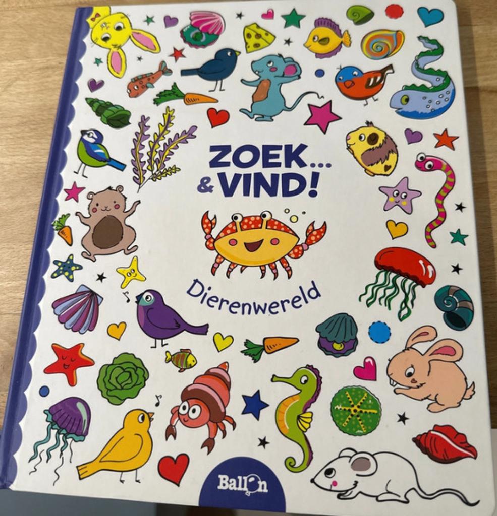 Kinderboek Zoek..& vind Dierenwereld 9 zoekplaten interactie, Boeken, Ophalen