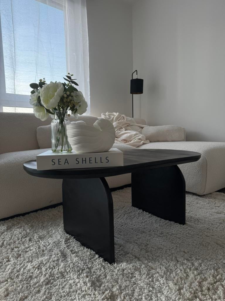 Table de salon noir, Enlèvement ou Envoi, Comme neuf, Ovale